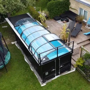Piscine Conteneur 6,2mx 2,5m Prête à l'Emploi avec Toit, Pack Premium